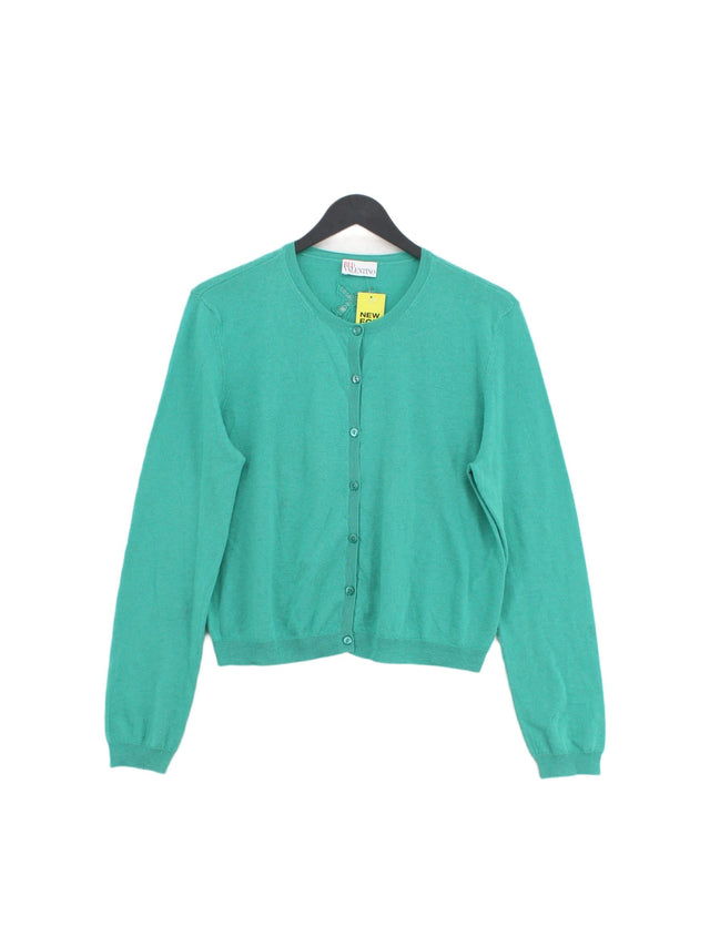 Red Valentino Women's Cardigan M Green Cashmere with Silk
