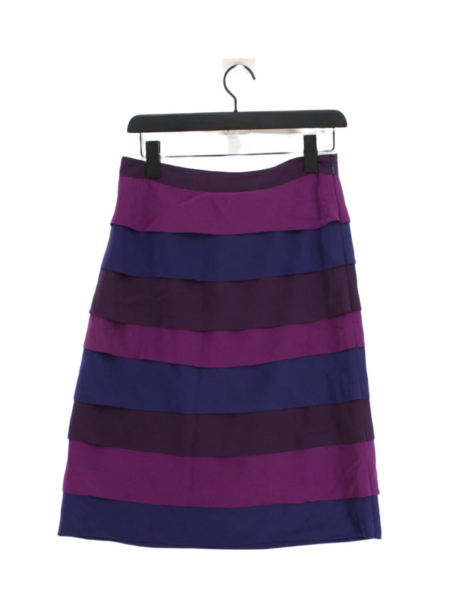 Boden Women's Midi Skirt UK 10 Purple Silk with Other