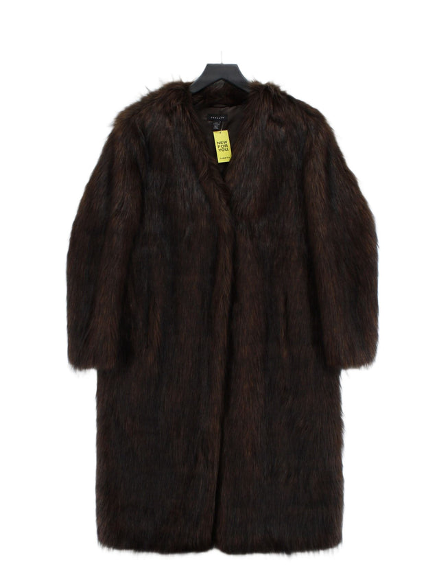 Topshop Women's Coat S Brown 100% Polyester