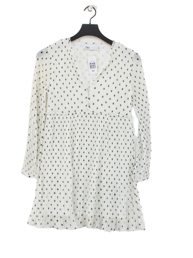 Zara Women's Mini Dress XS White 100% Polyester