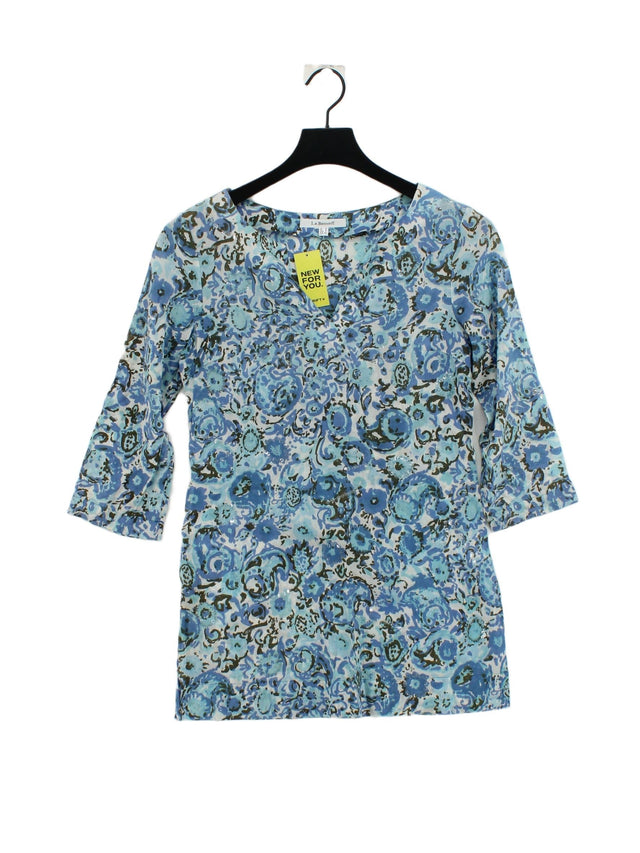 L.K. Bennett Women's Top UK 6 Blue 100% Cotton