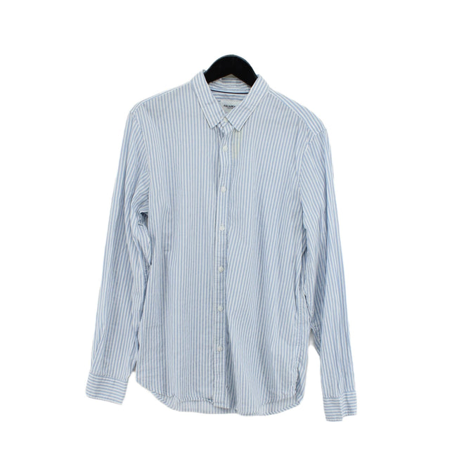 Pull&Bear Men's Shirt L Blue 100% Cotton