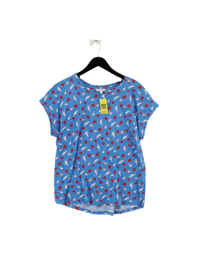 Celia Birtwell Women's T-Shirt UK 12 Blue 100% Cotton