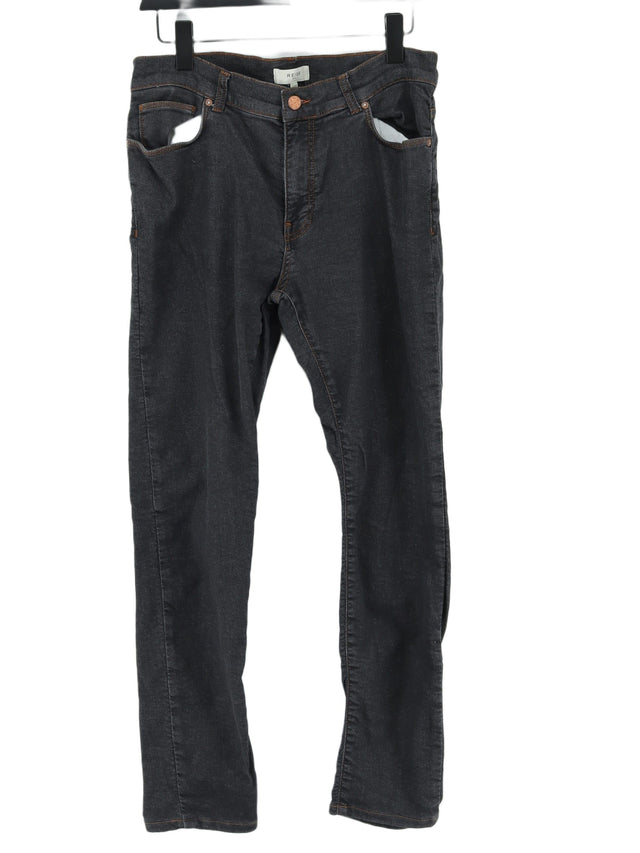 Reiss Men's Jeans W 32 in Black Cotton with Elastane