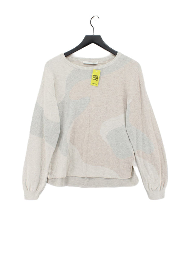 Oui Women's Jumper UK 6 Cream Cotton with Other, Polyamide
