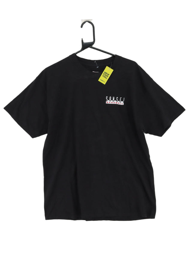 Vintage Hanes Men's T-Shirt L Black 100% Cotton