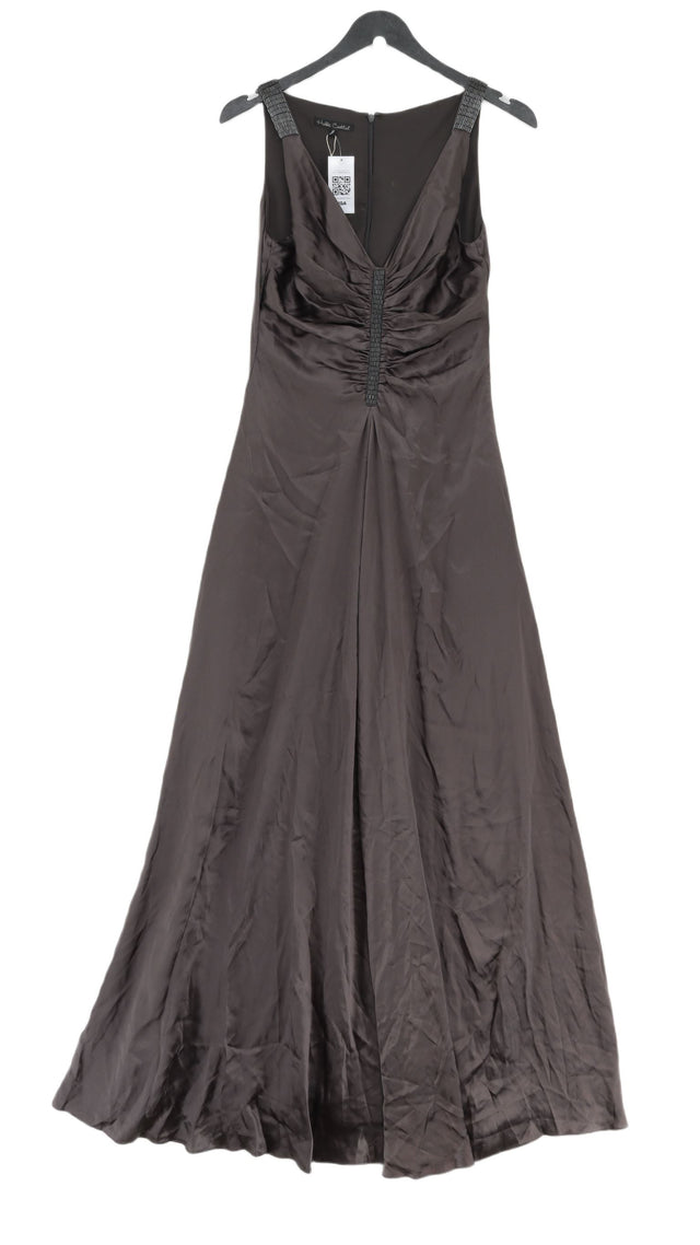 Hobbs Women's Maxi Dress UK 8 Grey Silk with Polyester