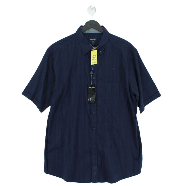 James Pringle Men's Shirt L Blue 100% Cotton