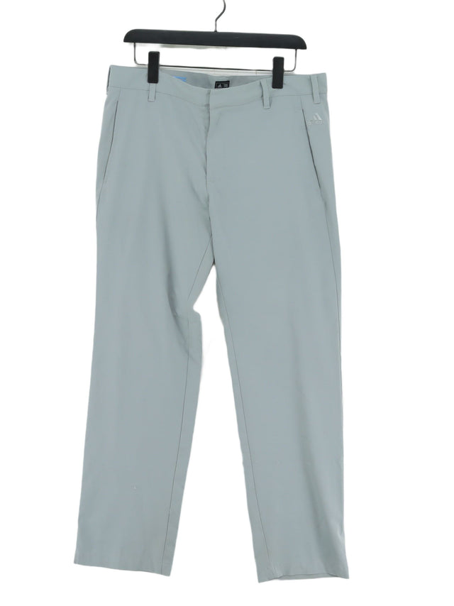 Adidas Women's Trousers W 34 in; L 32 in Grey 100% Polyester