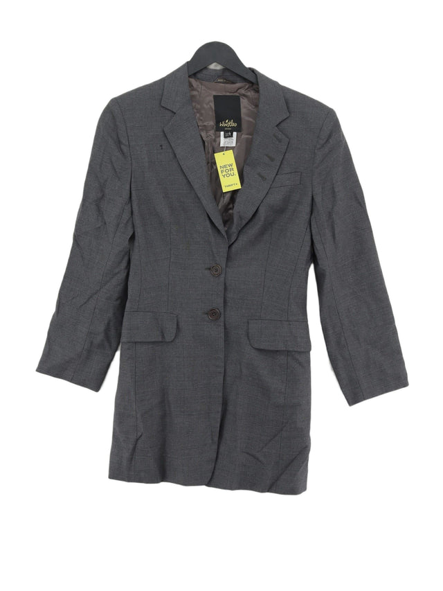 Whistles Women's Blazer UK 8 Grey Viscose with Other