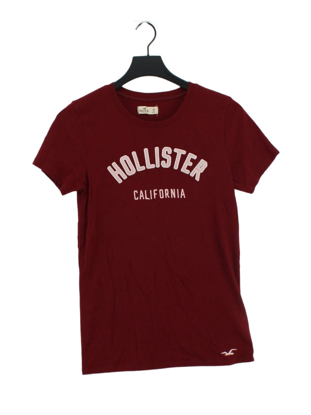 Hollister Women's T-Shirt M Red Cotton with Polyester
