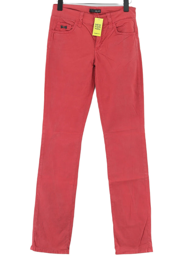 Liu Jo Women's Trousers W 28 in Red Cotton with Elastane