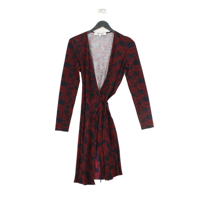 Diane Von Furstenberg Women's Midi Dress UK 4 Multi Silk with Cotton