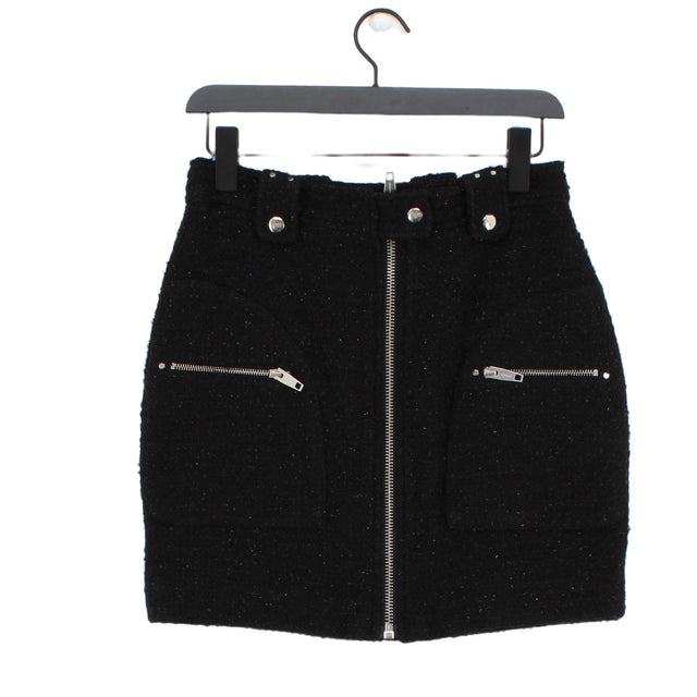 The Kooples Women's Mini Skirt UK 10 Black Polyester with Acrylic, Viscose