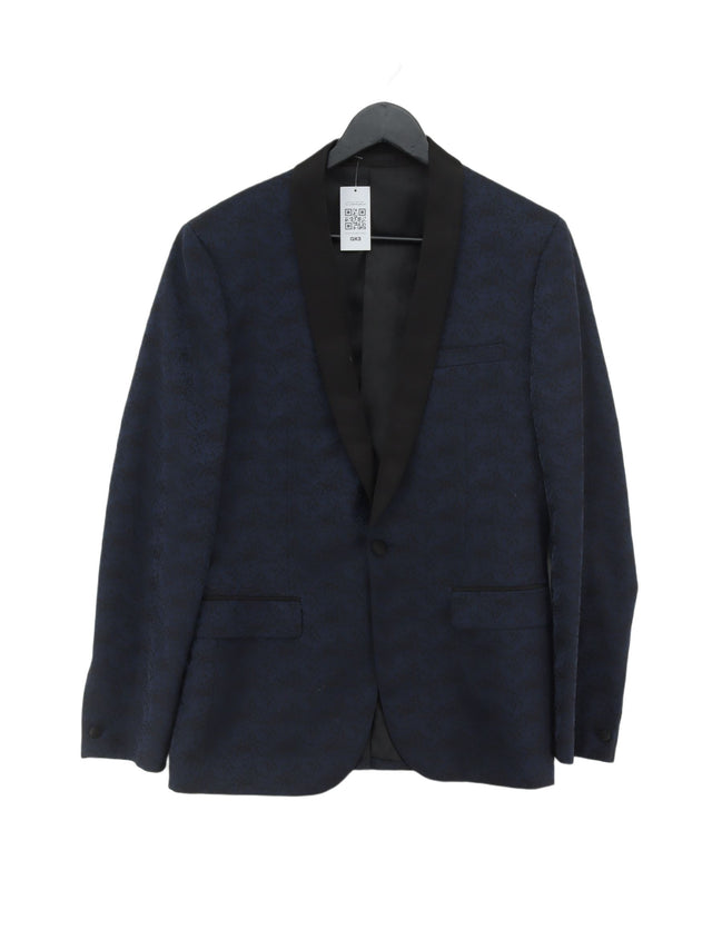 Farah Men's Blazer Chest: 38 in Blue Polyester with Viscose