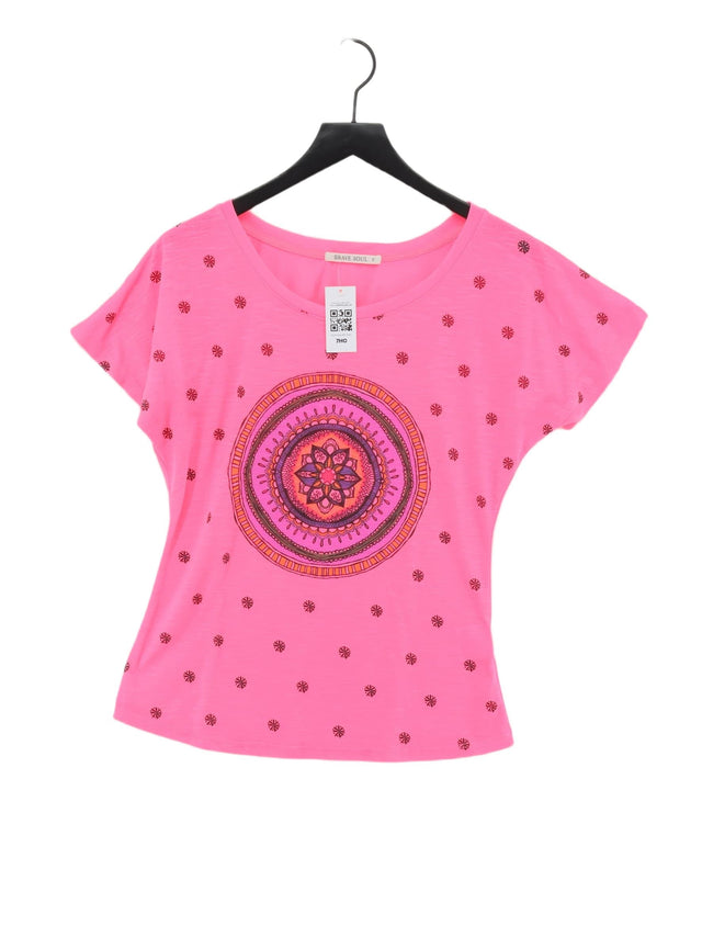 Brave Soul Women's Top S Pink 100% Polyester