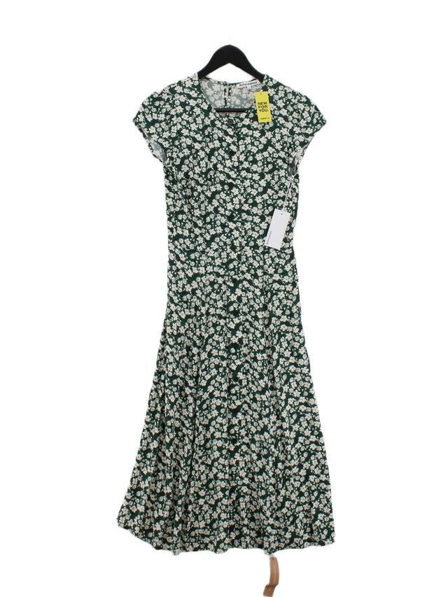 Reformation Women's Midi Dress UK 6 Green Viscose with Rayon