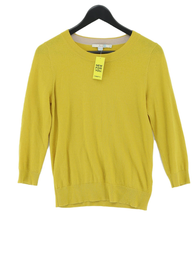 Boden Women's Jumper UK 12 Yellow 100% Wool