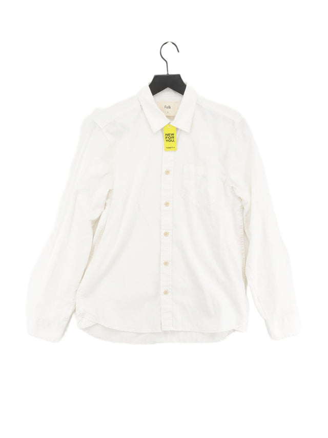 Folk Men's Shirt Chest: 40 in White 100% Cotton