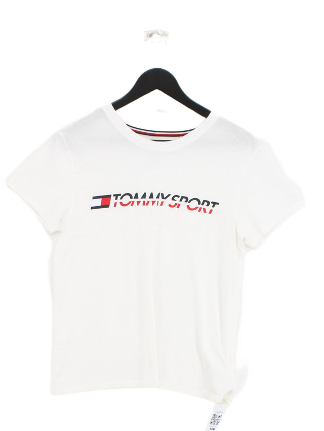 Tommy Hilfiger Women's T-Shirt S White Cotton with Polyester