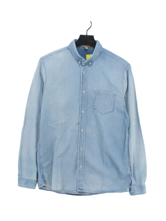 COS Men's Shirt S Blue 100% Cotton