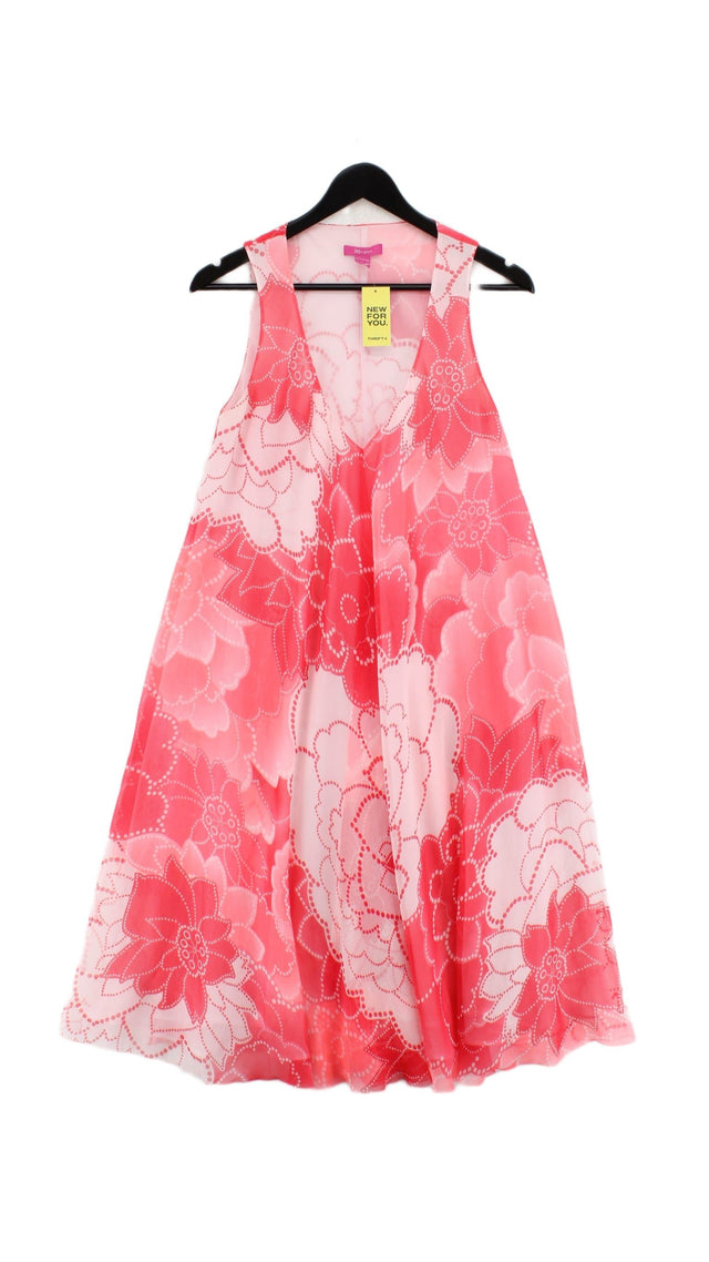 Monsoon Women's Midi Dress UK 12 Pink 100% Polyester