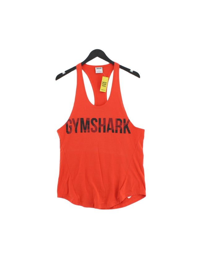 Gymshark Men's T-Shirt S Orange Cotton with Elastane, Polyester