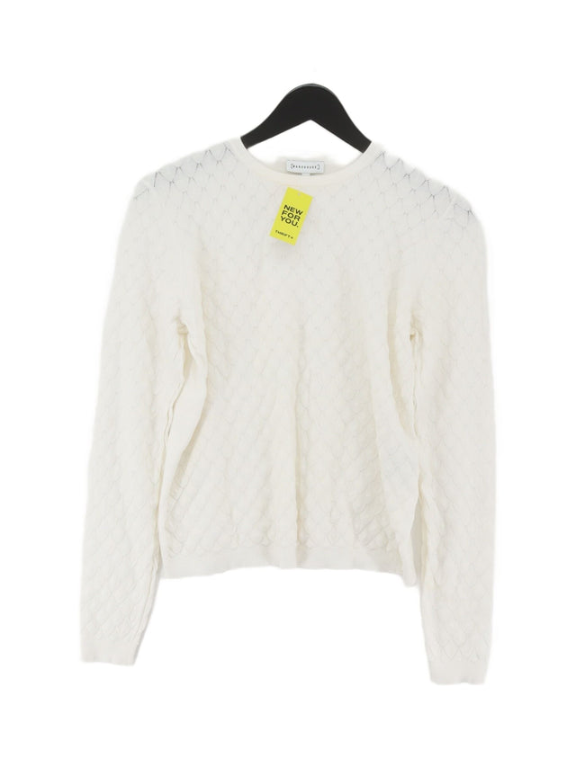 Warehouse Women's Jumper UK 14 White Viscose with Polyester