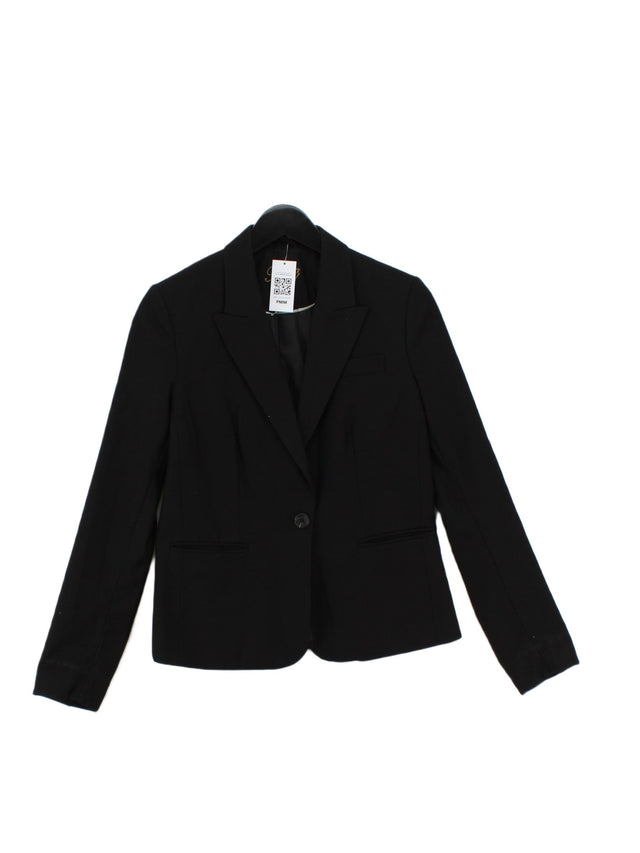 Mango Women's Blazer UK 12 Black Polyester with Viscose