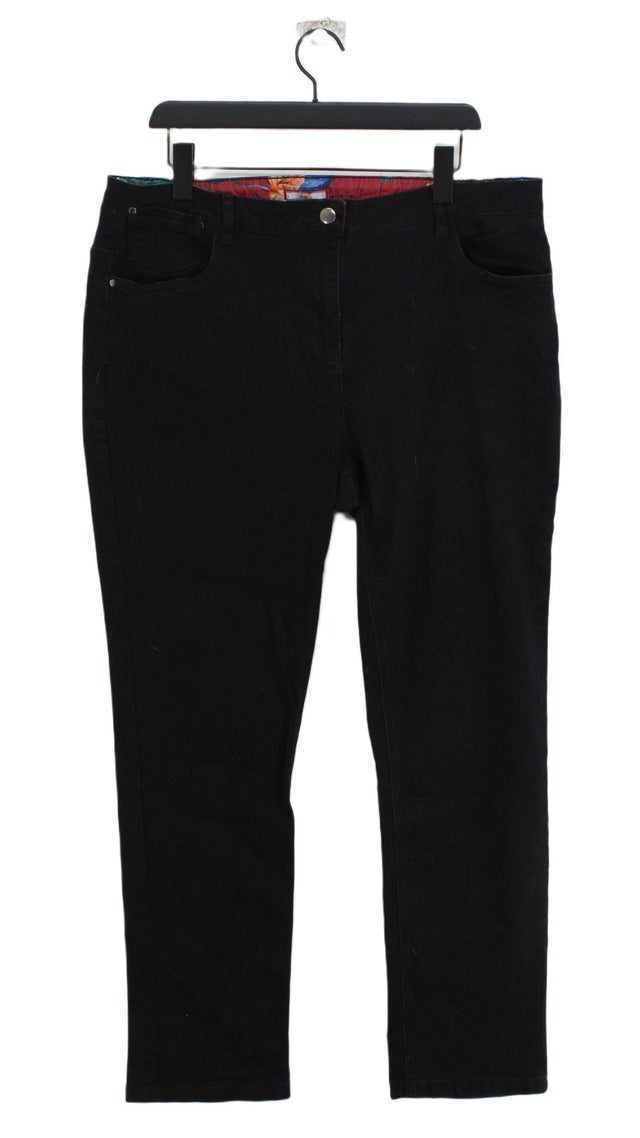 Joe Browns Women's Jeans UK 20 Black Cotton with Elastane, Polyester