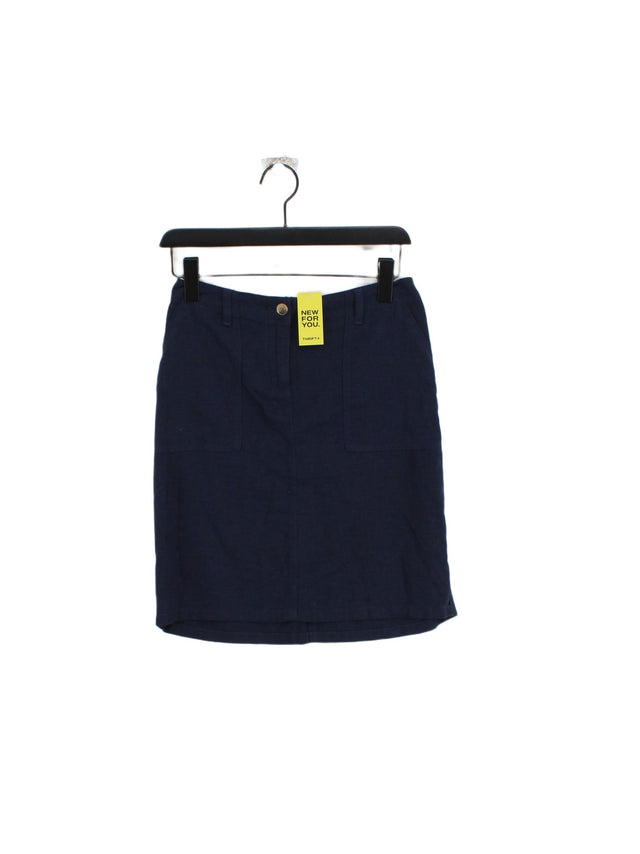 Next Women's Mini Skirt UK 8 Blue Linen with Viscose