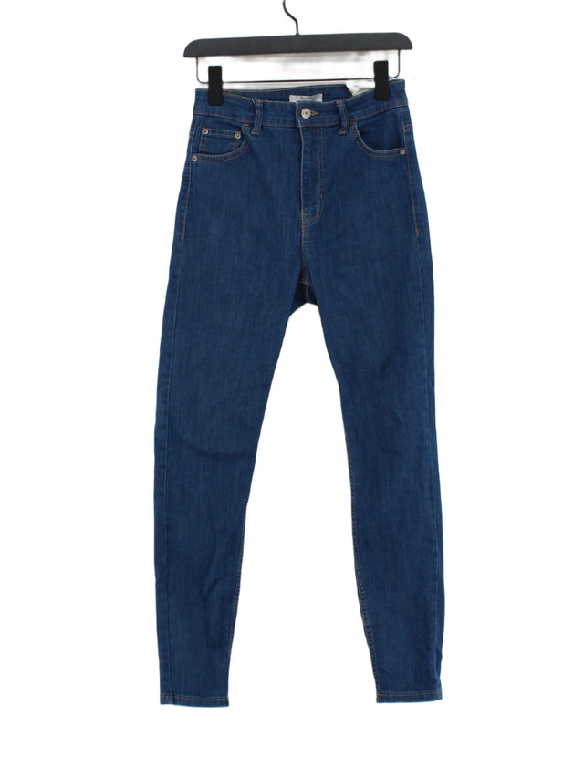 Bershka Women's Jeans UK 10 Blue Cotton with Elastane, Polyester, Viscose
