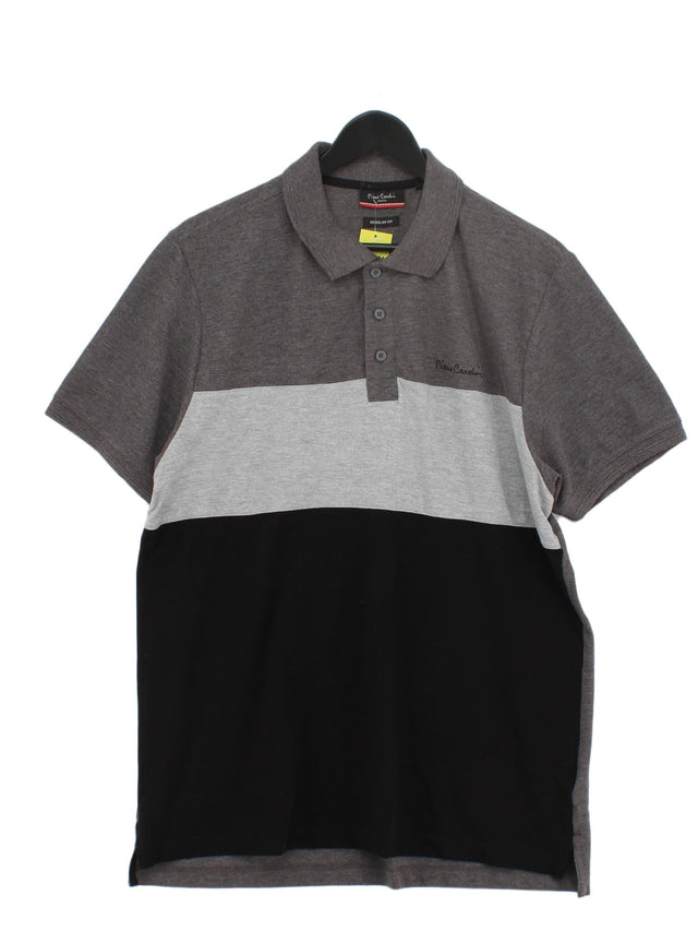 Pierre Cardin Men's Polo XL Grey Polyester with Cotton