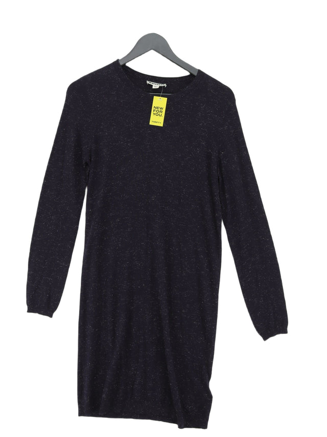 Whistles Women's Midi Dress UK 10 Blue Viscose with Nylon, Other