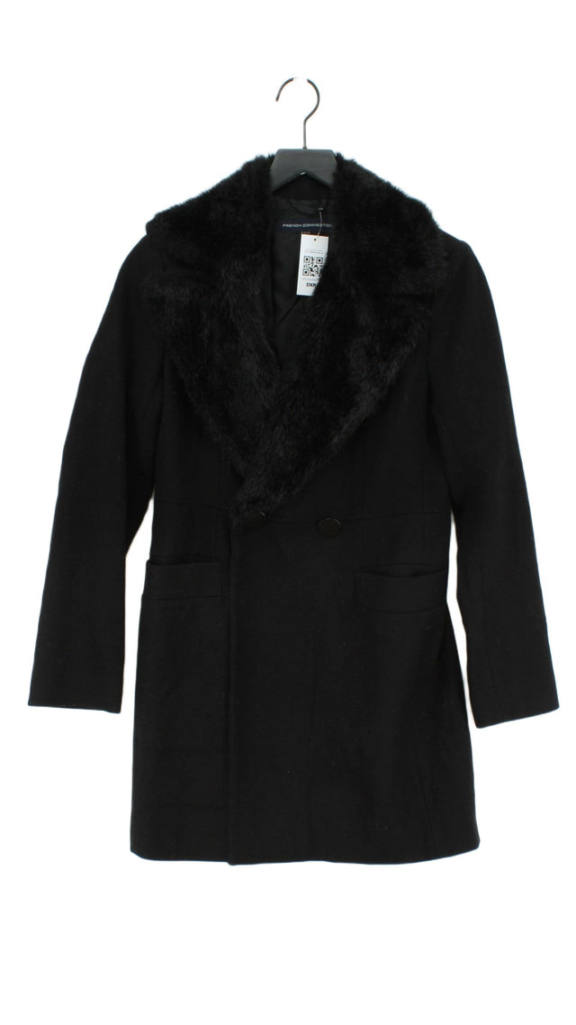 French Connection Women's Coat UK 8 Black Polyamide with Other, Polyester