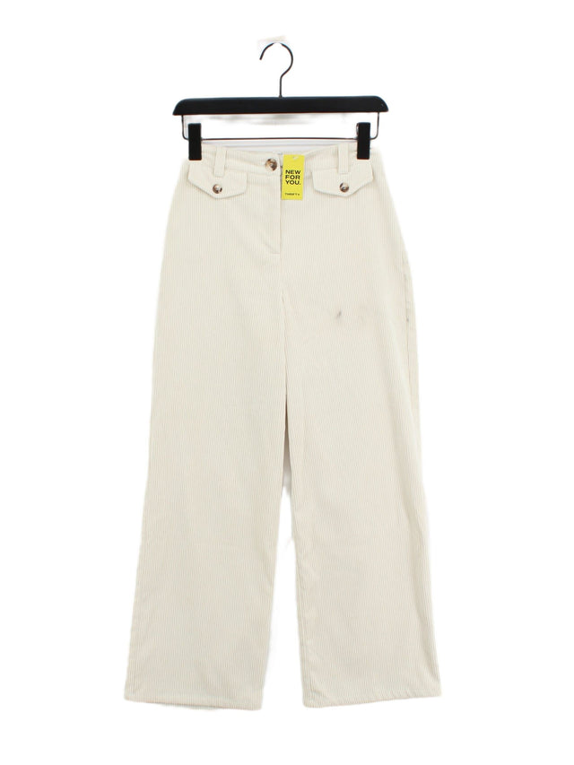 Topshop Women's Trousers UK 6 Cream Polyester with Elastane, Nylon