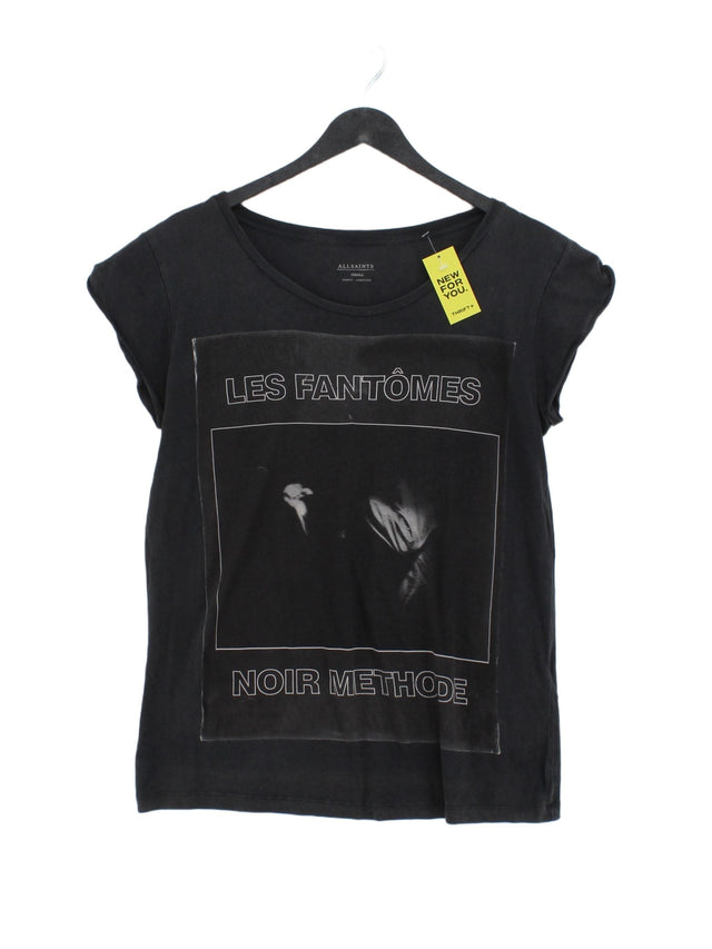 AllSaints Women's T-Shirt S Black 100% Cotton