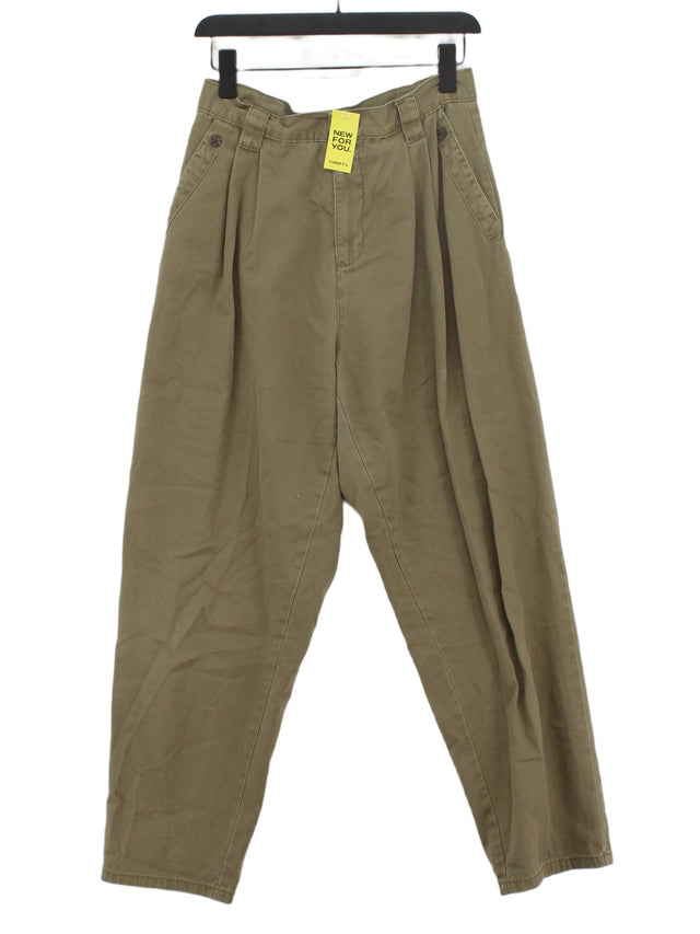 Topshop Women's Suit Trousers UK 12 Green 100% Cotton