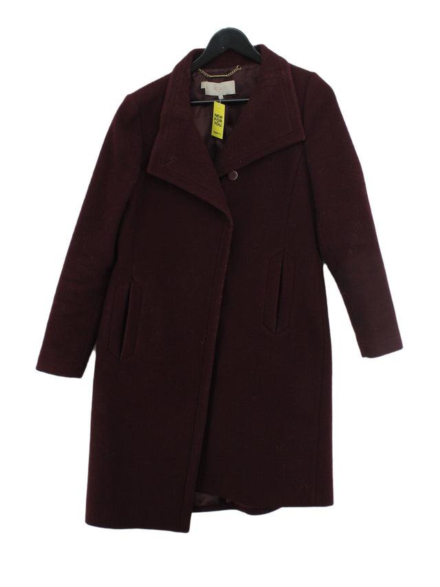 Hobbs Women's Coat UK 10 Purple Wool with Nylon, Polyamide, Polyester