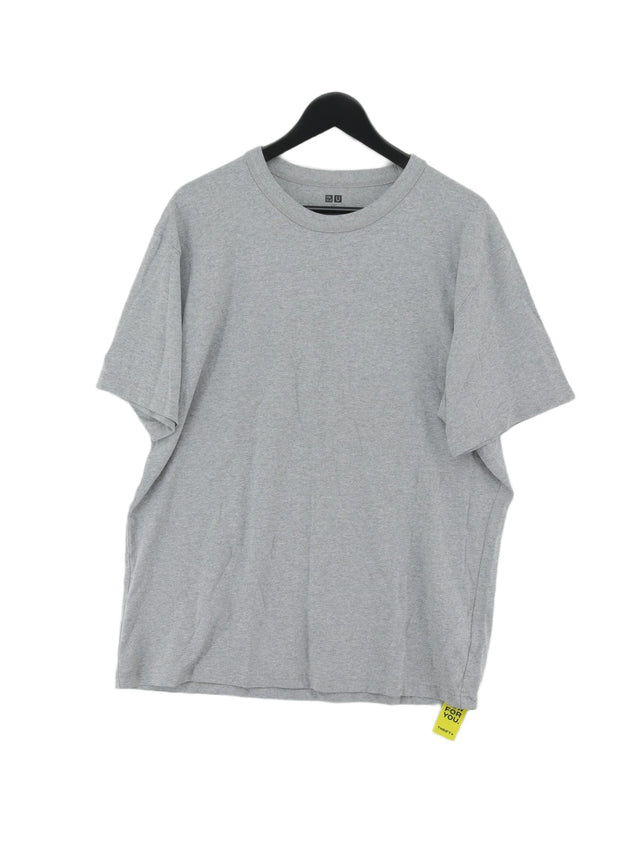 Uniqlo Men's T-Shirt XL Grey 100% Cotton