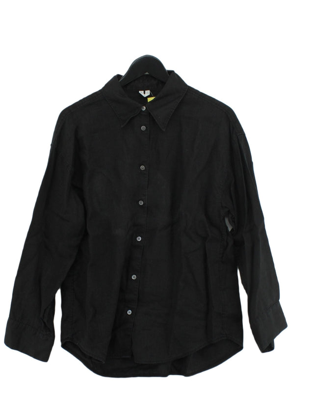 Arket Women's Shirt UK 8 Black 100% Linen