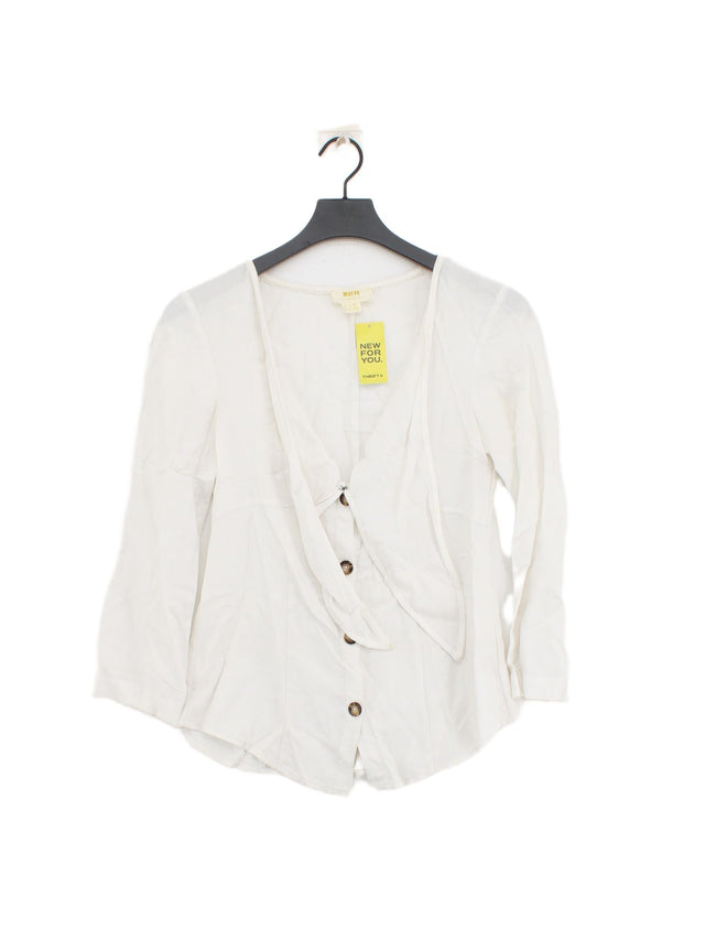 Maeve Women's Blouse UK 6 White Rayon with Linen