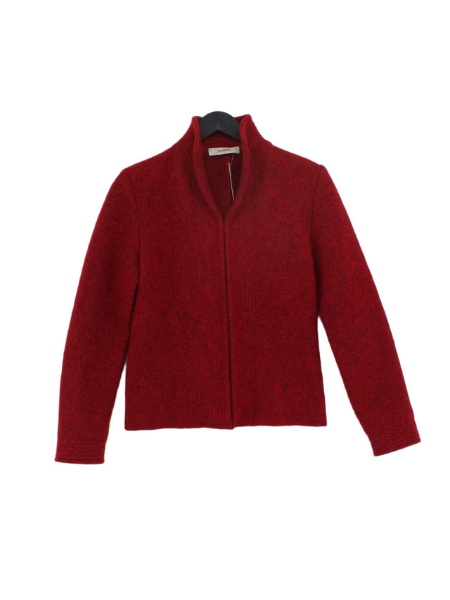 Rodier Women's Cardigan UK 10 Red Wool with Elastane, Polyamide