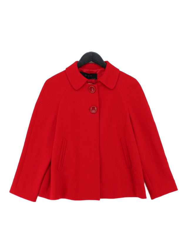 Zara Women's Coat M Red Polyester with Elastane, Other, Viscose