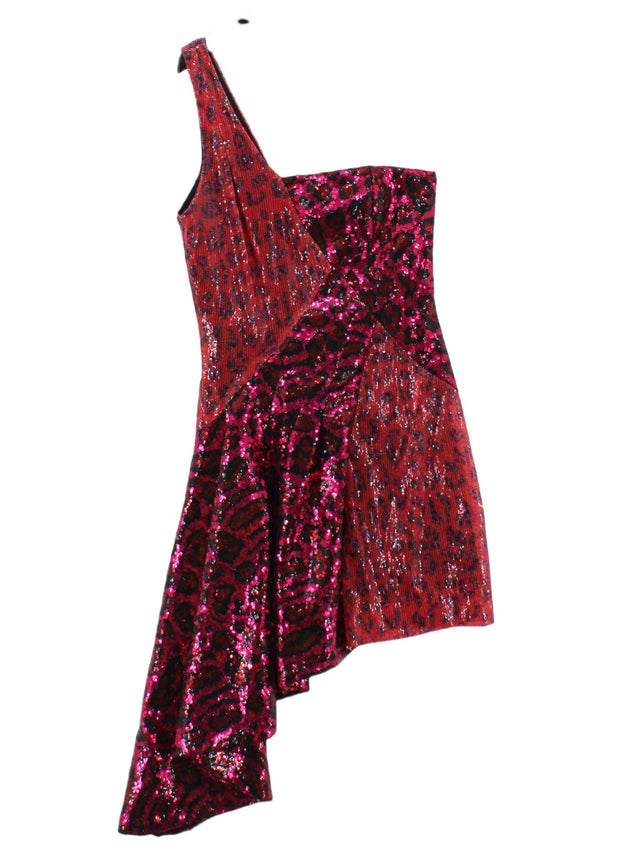 Topshop Women's Midi Dress UK 6 Red 100% Polyester