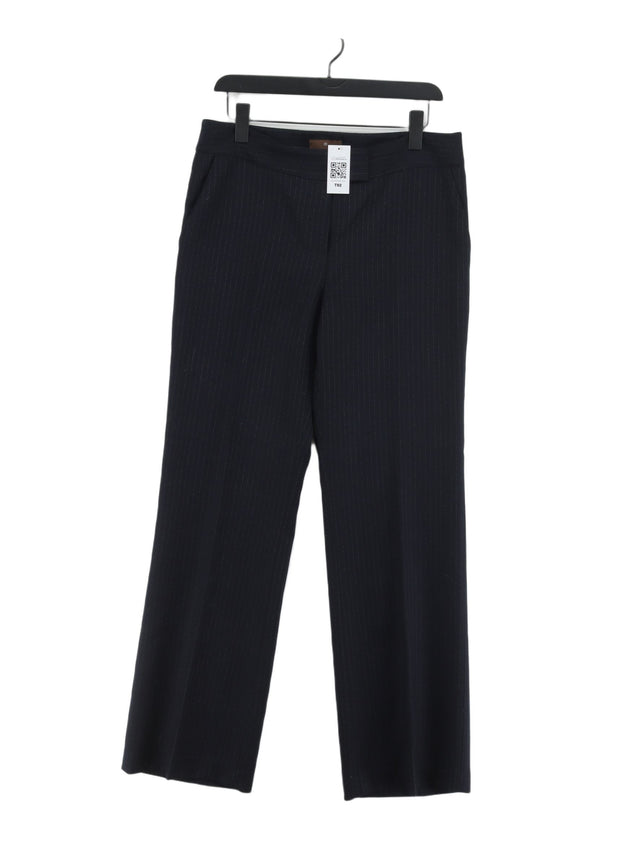 FWM (Fenn Wright Manson) Women's Suit Trousers UK 14 Blue Wool with Other