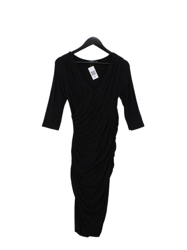 Baukjen Women's Midi Dress UK 8 Black Viscose with Elastane