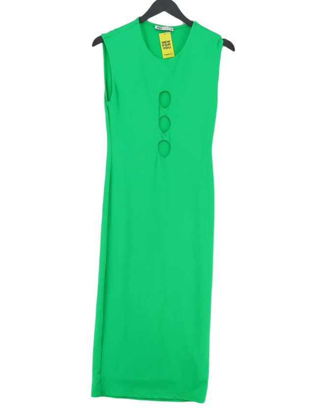 Zara Women's Midi Dress M Green Polyamide with Elastane