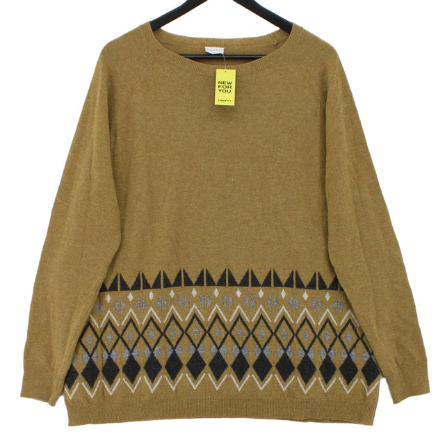 Celtic & Co Women's Jumper L Yellow 100% Wool