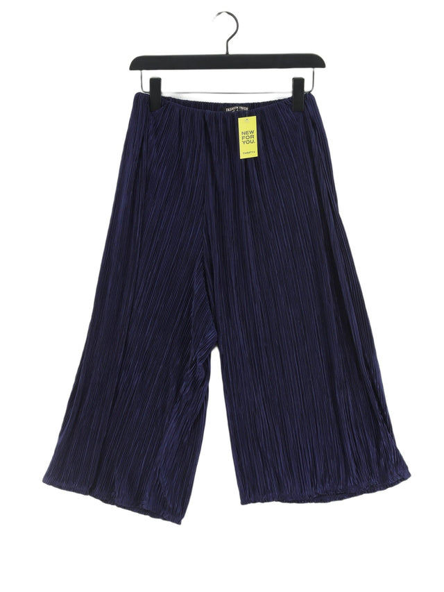 Fashion Union Women's Midi Skirt UK 10 Blue 100% Polyester